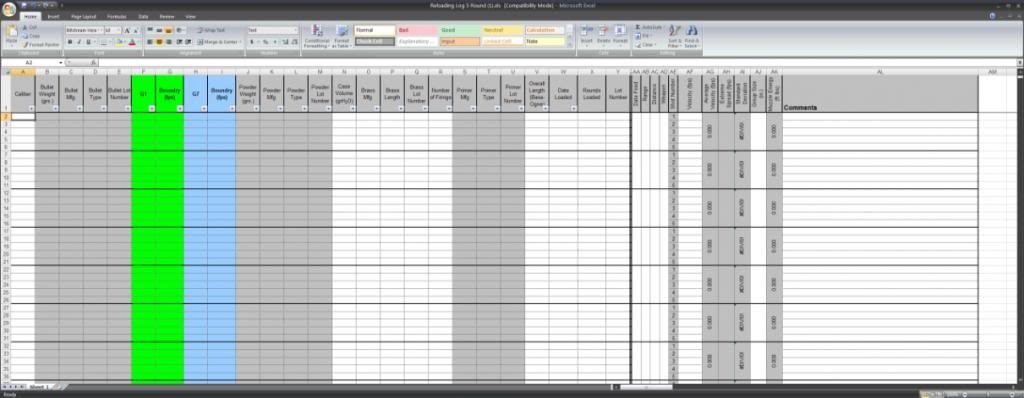 Reloading Log Sheet Sivan Crewpulse Co Document Spreadsheet