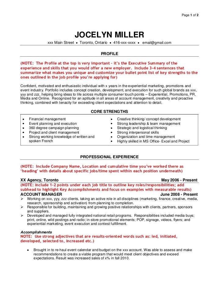Sample Agency Resume Document Examples