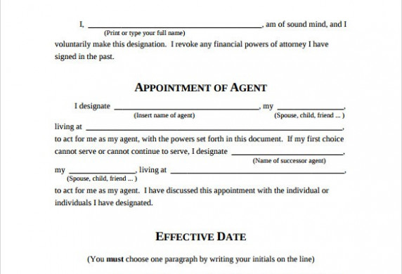 Sample Blank Power Of Attorney Form 10 Download Free Documents In Document Durable Ohio Forms