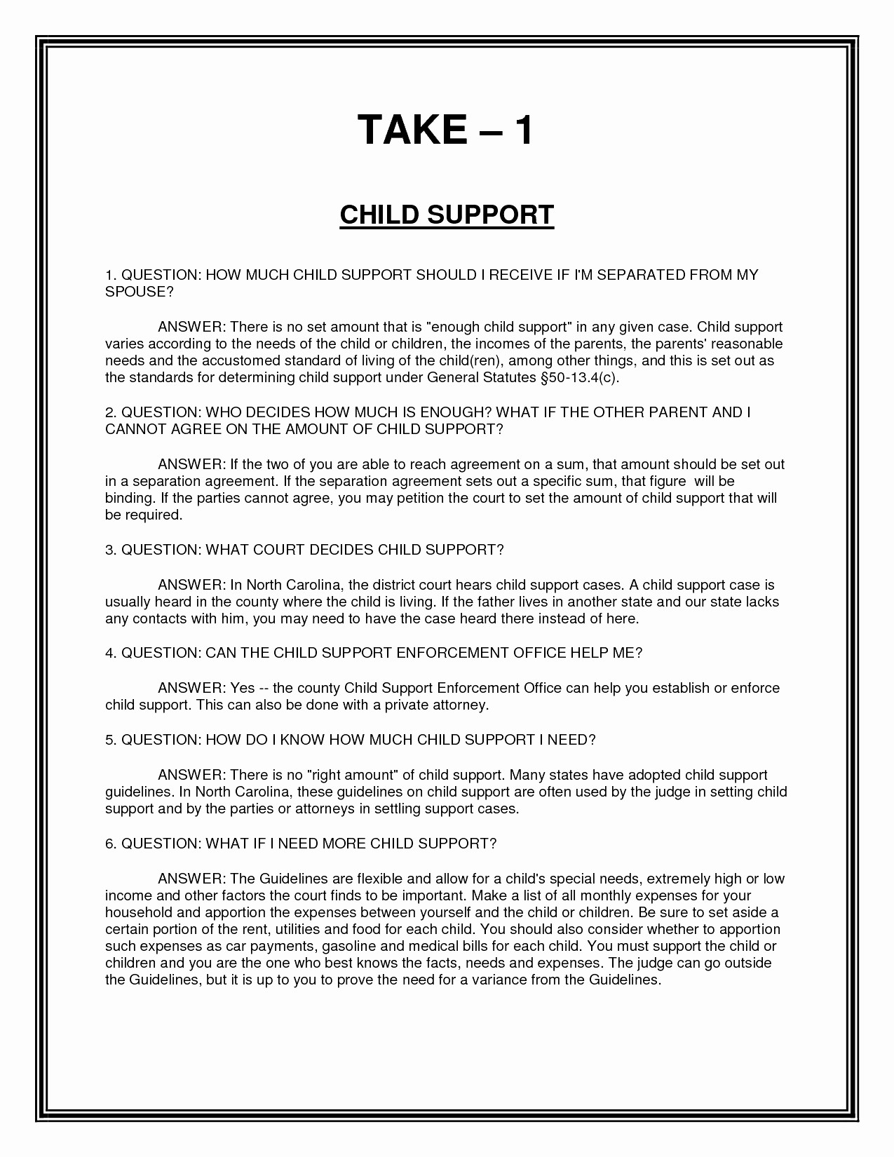 Sample Child Support Agreement Between Parents Lovely Document