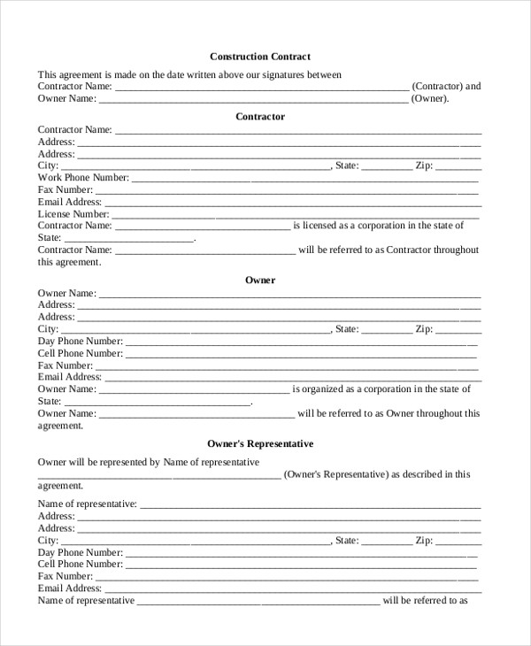 Sample Contractor Contract Form 7 Free Documents In PDF Document Demolition Template