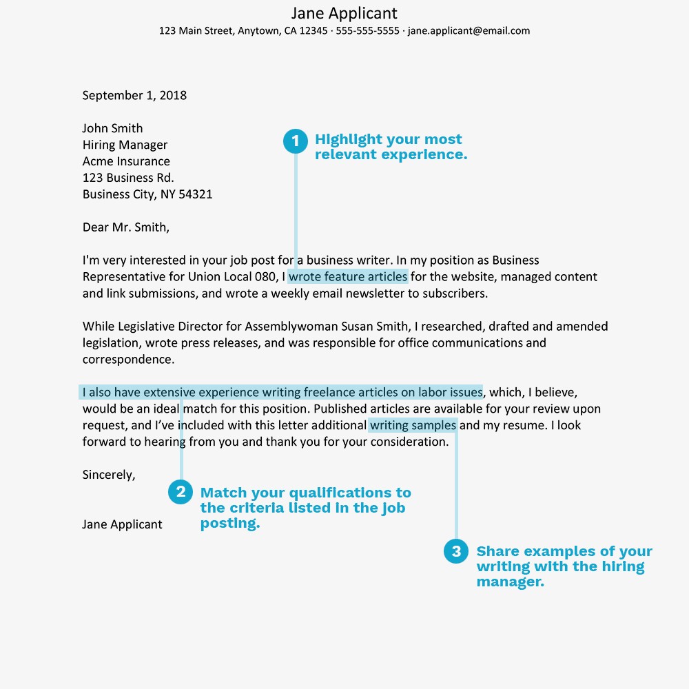 Sample Cover Letter Writing Position Document Freelance