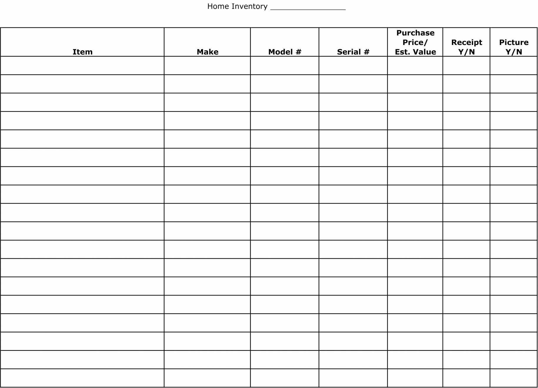 Sample Inventory Sheet For Restaurant Or Bakery Document