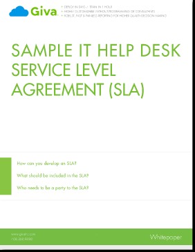 Sample IT Help Desk Service Level Agreement SLA Giva Document Example Of