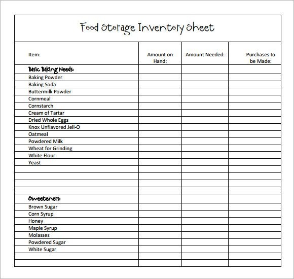 Sample Restaurant Inventory 6 Documents In PDF October Document Spreadsheet Xls