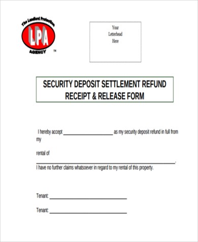 Security Deposit Refund Form Samples 8 Free Documents In Word PDF Document Receipt