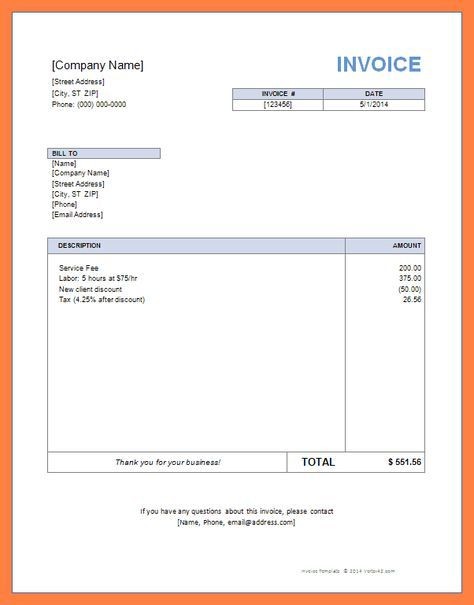 Self Employed Invoice Template Uk Free Document Excel
