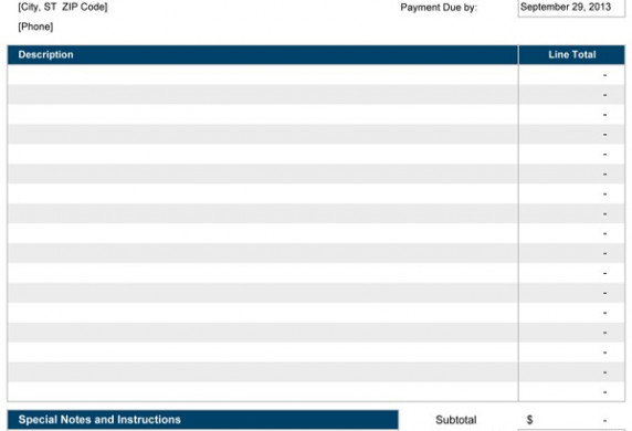 Service Invoice Templates For Excel Document Sample Accounting Services