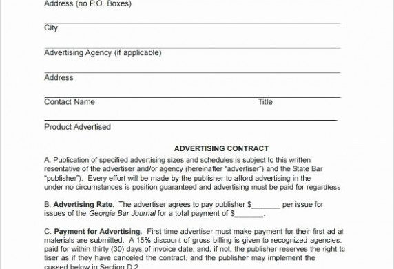Simple Advertising Contract Template Unique Free Arinso Us Document