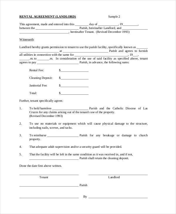 Simple One Page Lease Agreement Brittney Taylor Document Rental