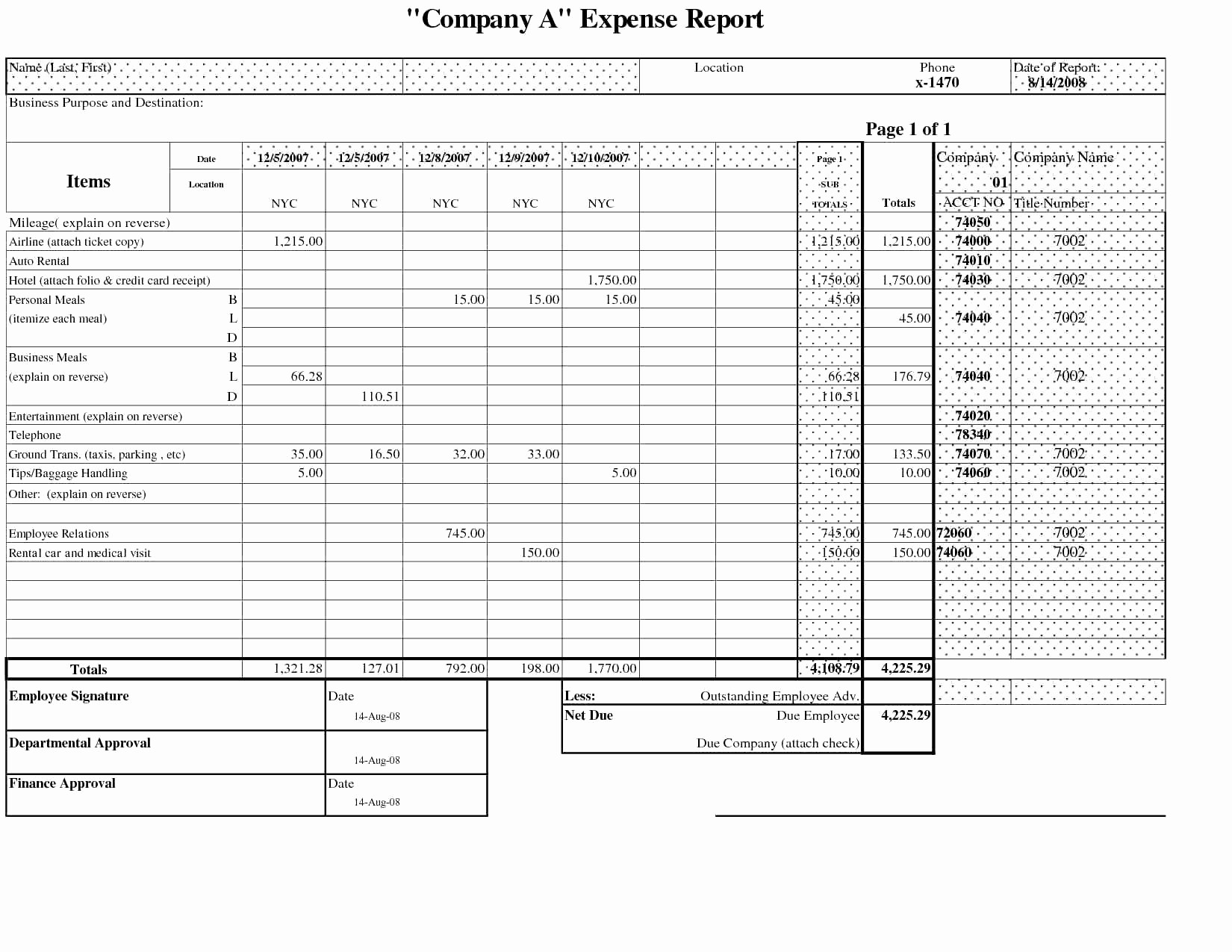Small Business Expense Report Template Excel Luxury Sample Document