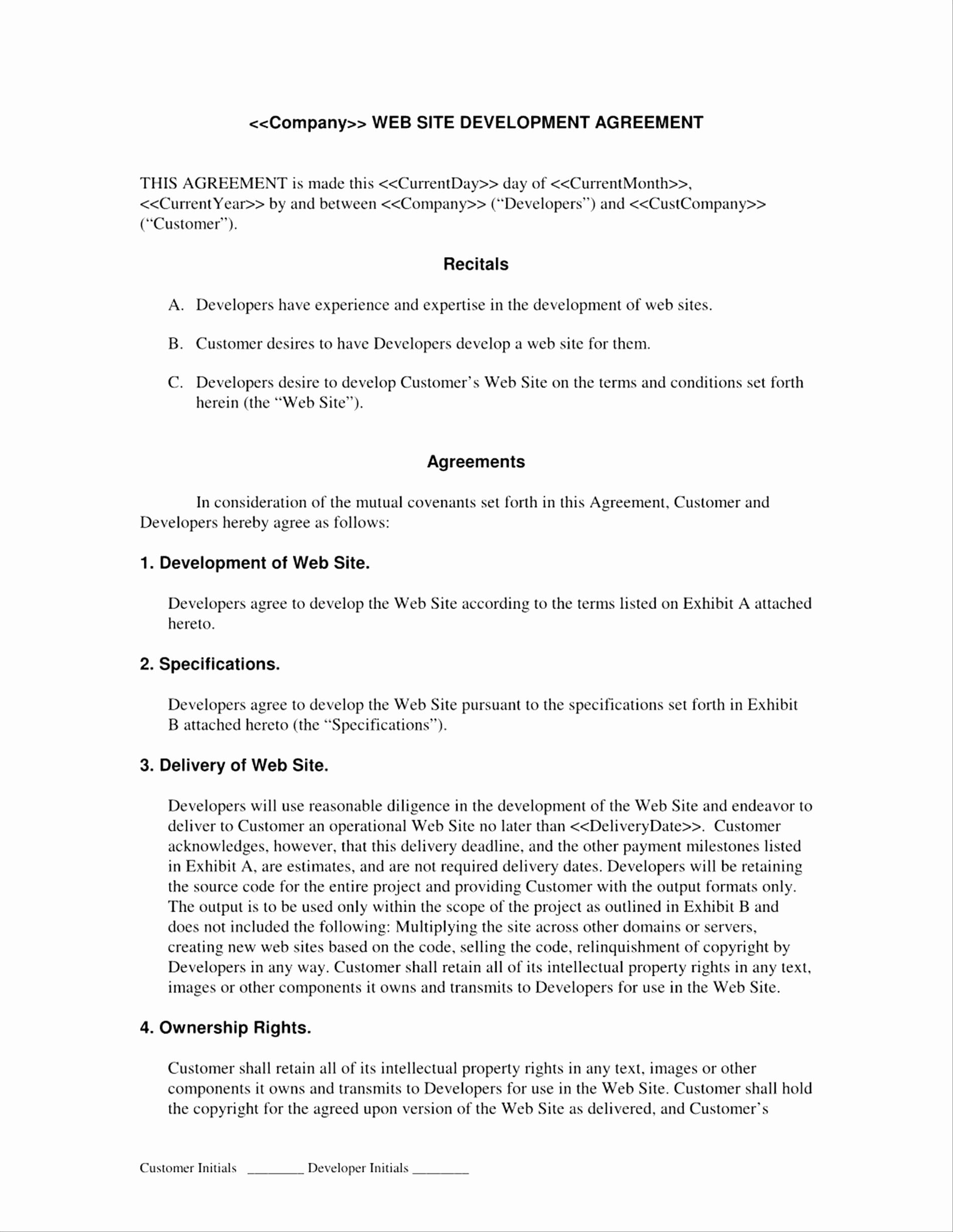 Software Development Agreement Checklist Inspirational Document