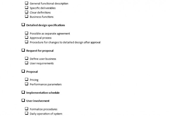 Software Development Contract Checklist Templates At Document Agreement