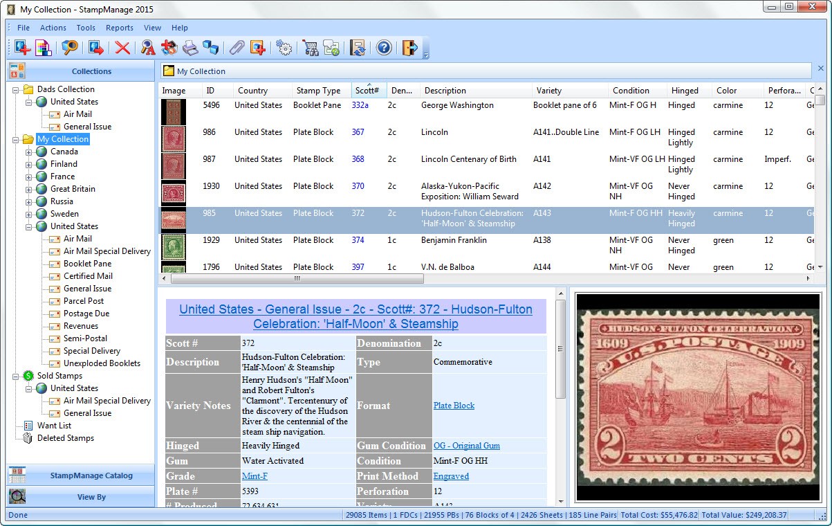 Stamp Collecting Inventory Software Scott Catalog S Document Free