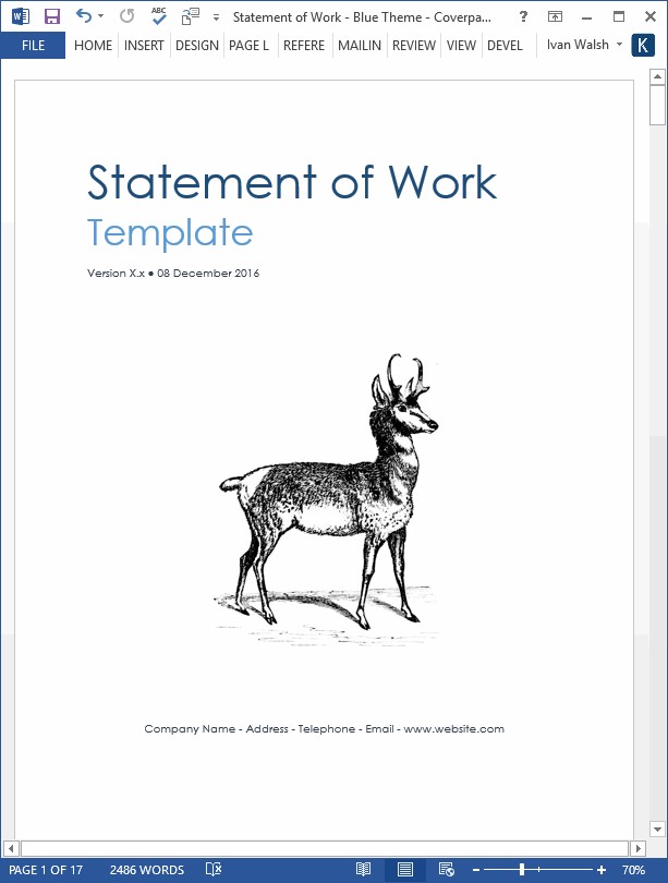 Statement Of Work Template MS Word Excel Templates Forms Document Website Design