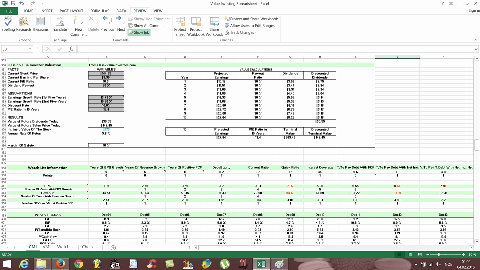 Stock Fundamental Analysis Excel Template Lovely Value Investing Document