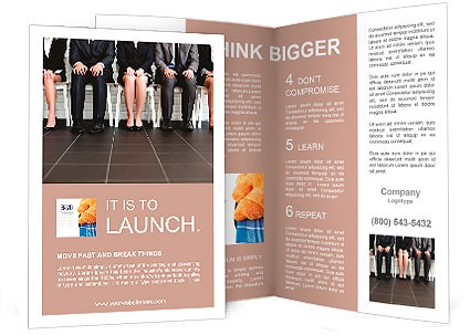 Stressful People Waiting For Job Interview Brochure Template Document Templates