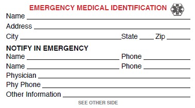 Template For Badge Free Medical ID Card Click To View Or Right Document Emergency