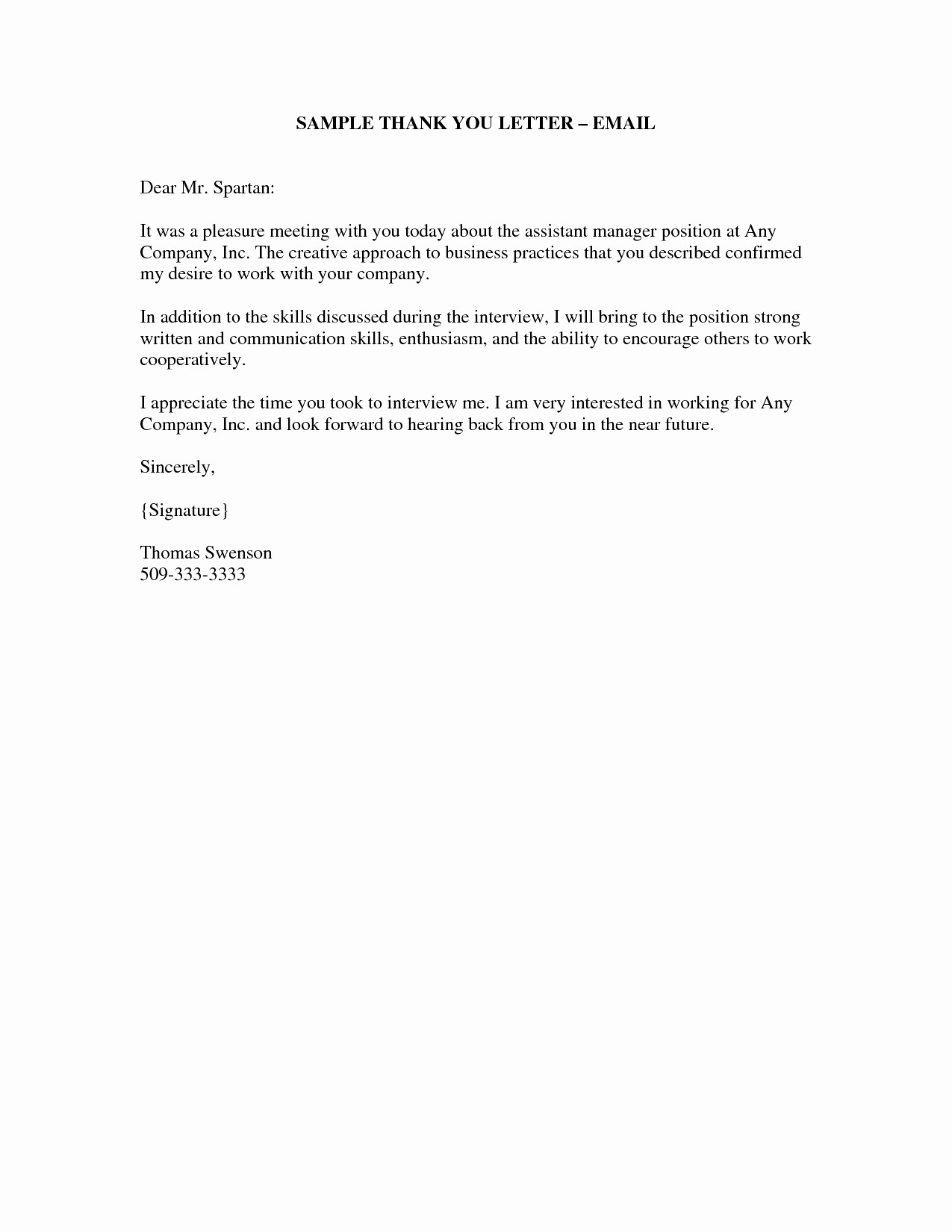 Thank You Emails After Meeting New Letter Interview Document For Email Template