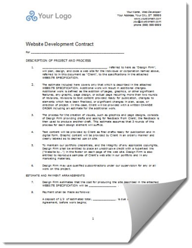 The Forms WP Freelancer Document Freelance Web Design Contract Template
