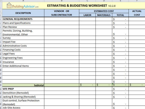 The Top 6 Free Construction Estimate Templates Capterra Blog Document Building Format In Excel