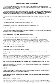 Timeshare Sales Contract Document Template