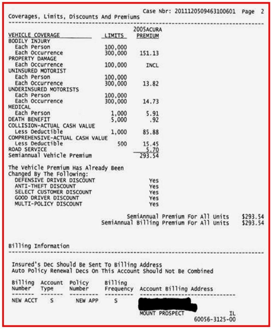 Truth In Insurance Advertising Rusch Financial Document Car Declaration Page