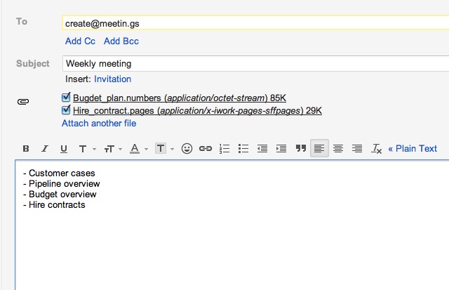 Tutorial How To Use Meetin Gs With Email Document Set Up A Meeting