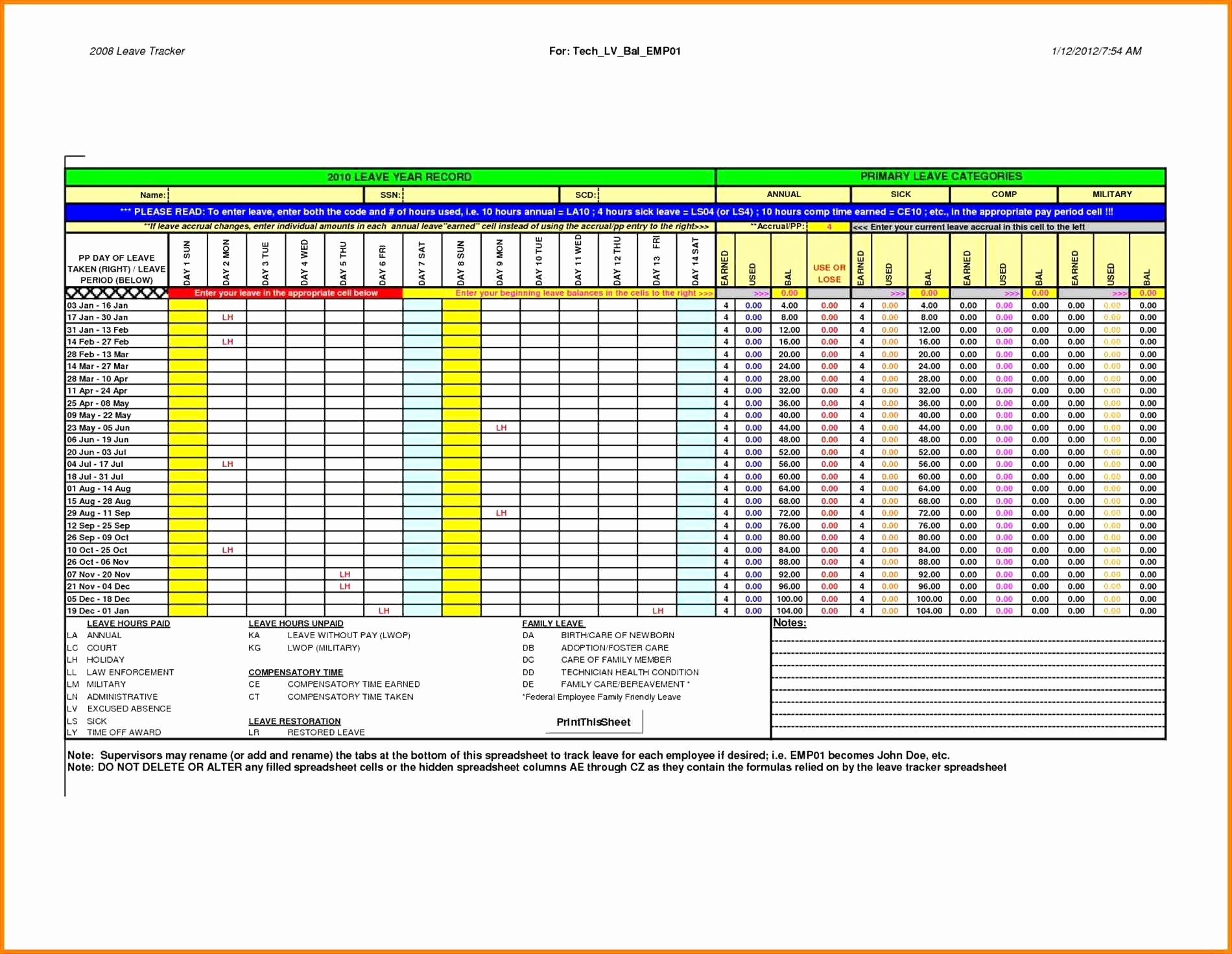Vacation Time Tracking Spreadsheet Inspirational Free Investment Document