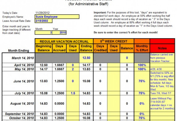 Vacation Tracking Templates Tier Crewpulse Co Document Accrual Spreadsheet Template