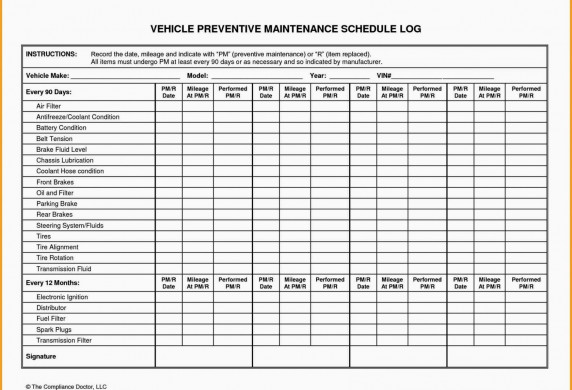 Vehicle Maintenance Log Excel Best Of Car Checklist Document