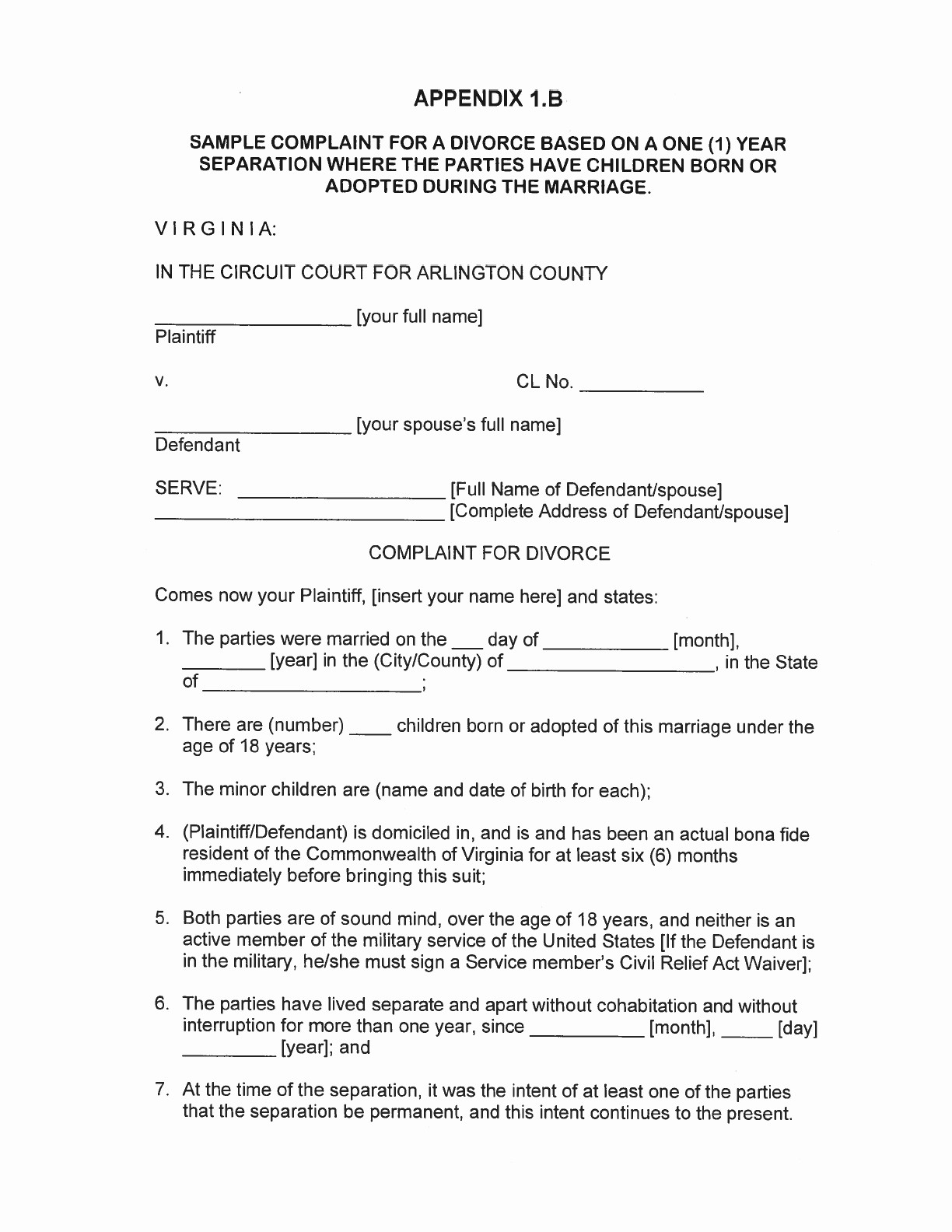 Virginia Separation Agreement Template New Document