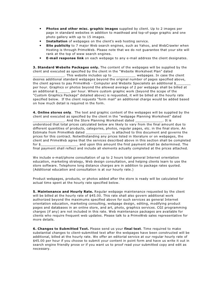 Web Design Contract Document Simple Graphic