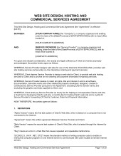 Website Design Agreement Template Sample Form Biztree Com Document Web Contract