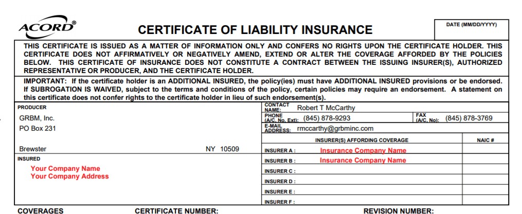 What Is A Certificate Of Insurance And Why Everyone Asking You Document Liability
