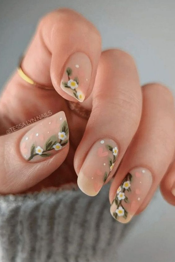Nails Spring - Short acrylic nails Cute nails Pretty nails