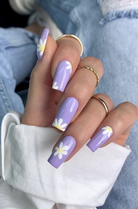 Spring Nails - Lavender nails Spring acrylic nails Lilac nails